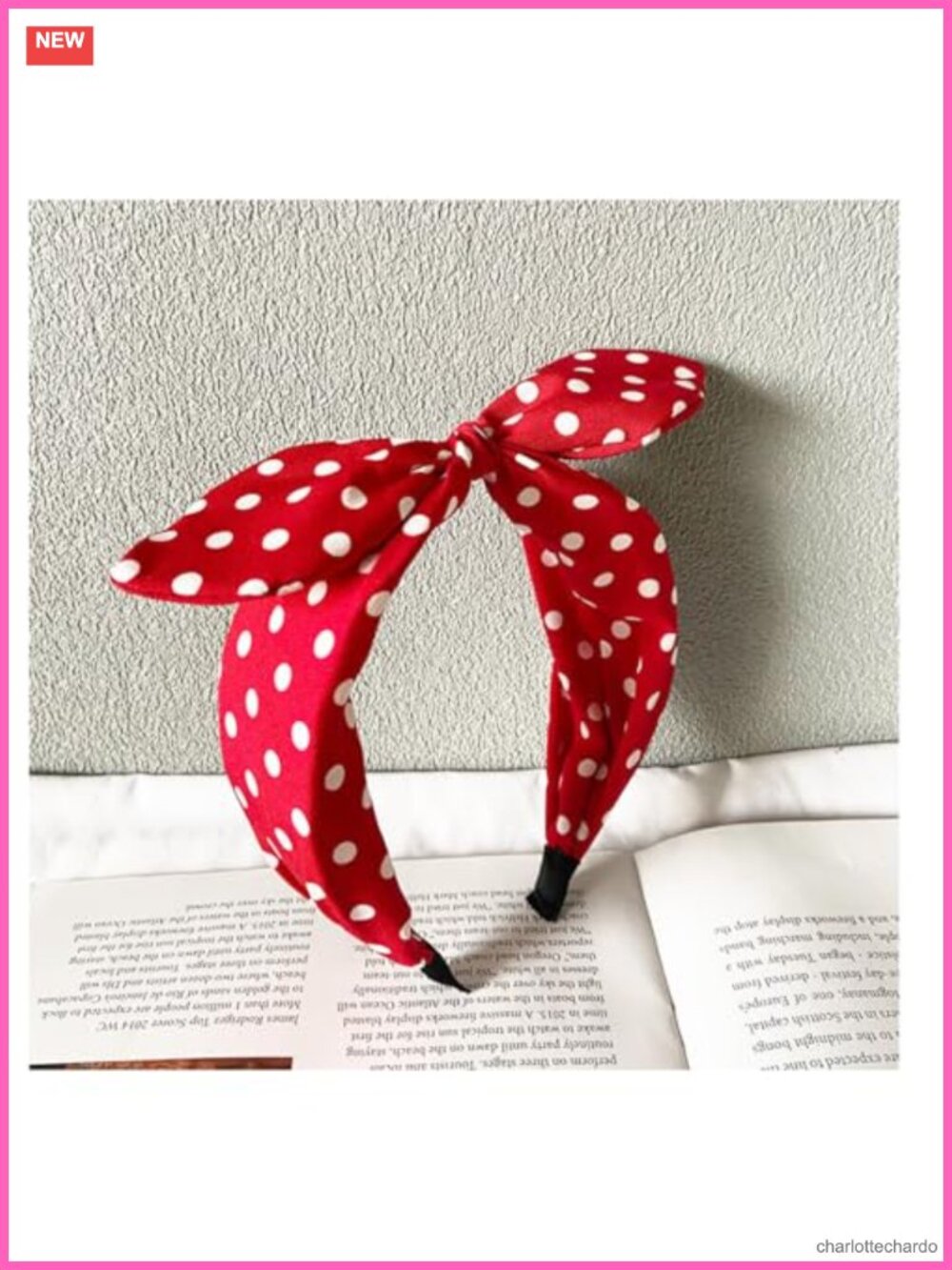 Red Polka Dot Bow Headbands Cute Bandana Hairband Halloween Costume 50s Hair